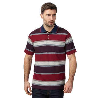 Big and tall red striped polo shirt